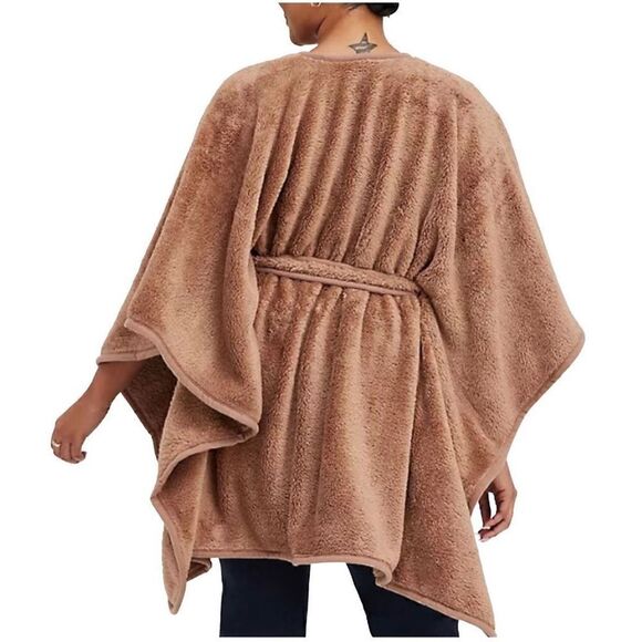 Torrid NWT camel cozy Sherpa belted ruana one size - Picture 3 of 15
